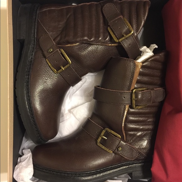 Zadig & Voltaire Moto Boots Ginger BRNLEA NIB NWT - Picture 6 of 8